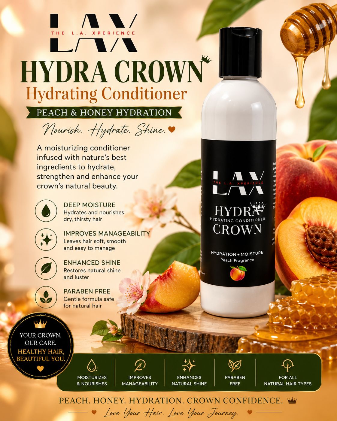 HYDRA CROWN Peach and Honey Hydrating Conditioner