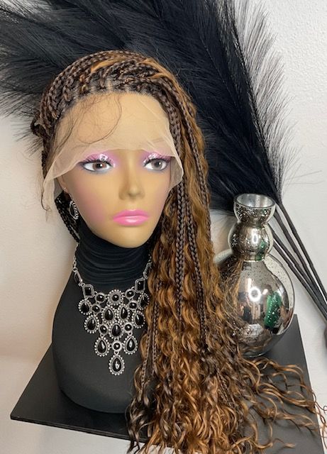Stella - Lace Crowns Collection - 24 Inch Boho Braids Full Lace Wig