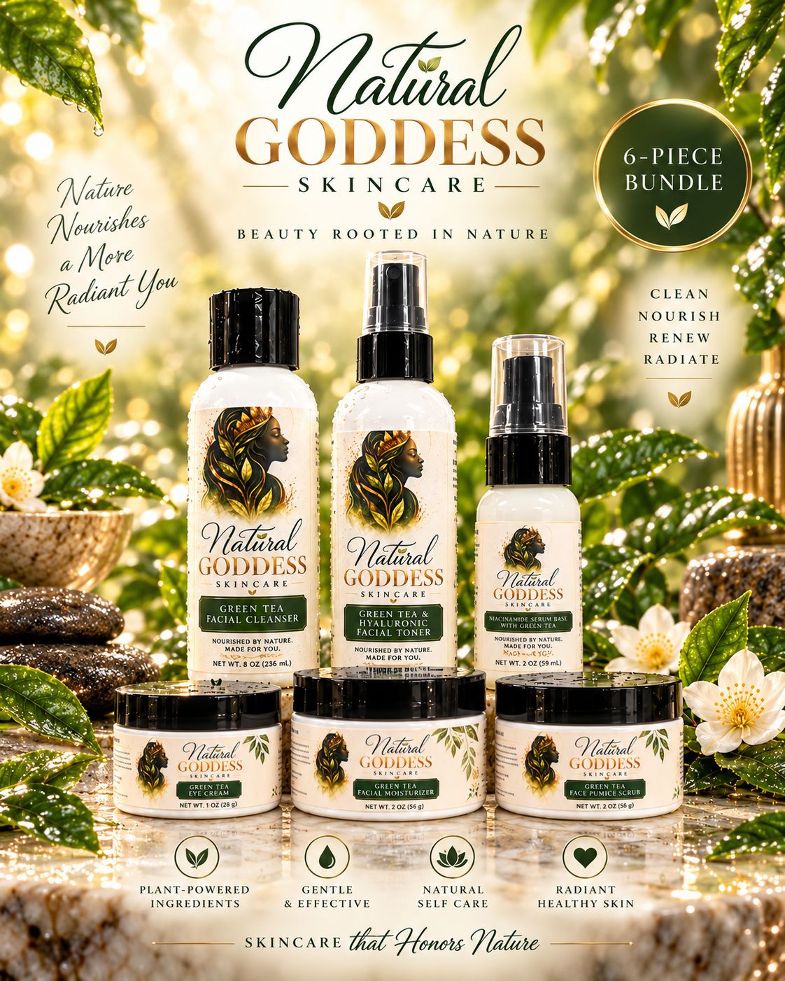 Natural Goddess Skincare Green Tea Bundle Pack
