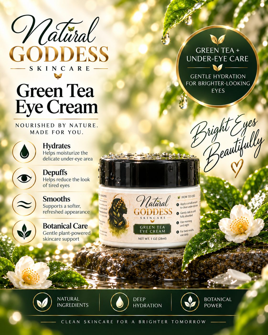 Natural Goddess Skincare Green Tea Eye Cream