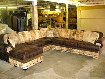 Cowhide Sectional Chaise Sofa