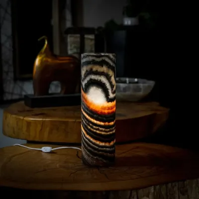 Ultra Exotic Tangerine Crystal (Onyx Table Lamp #34)