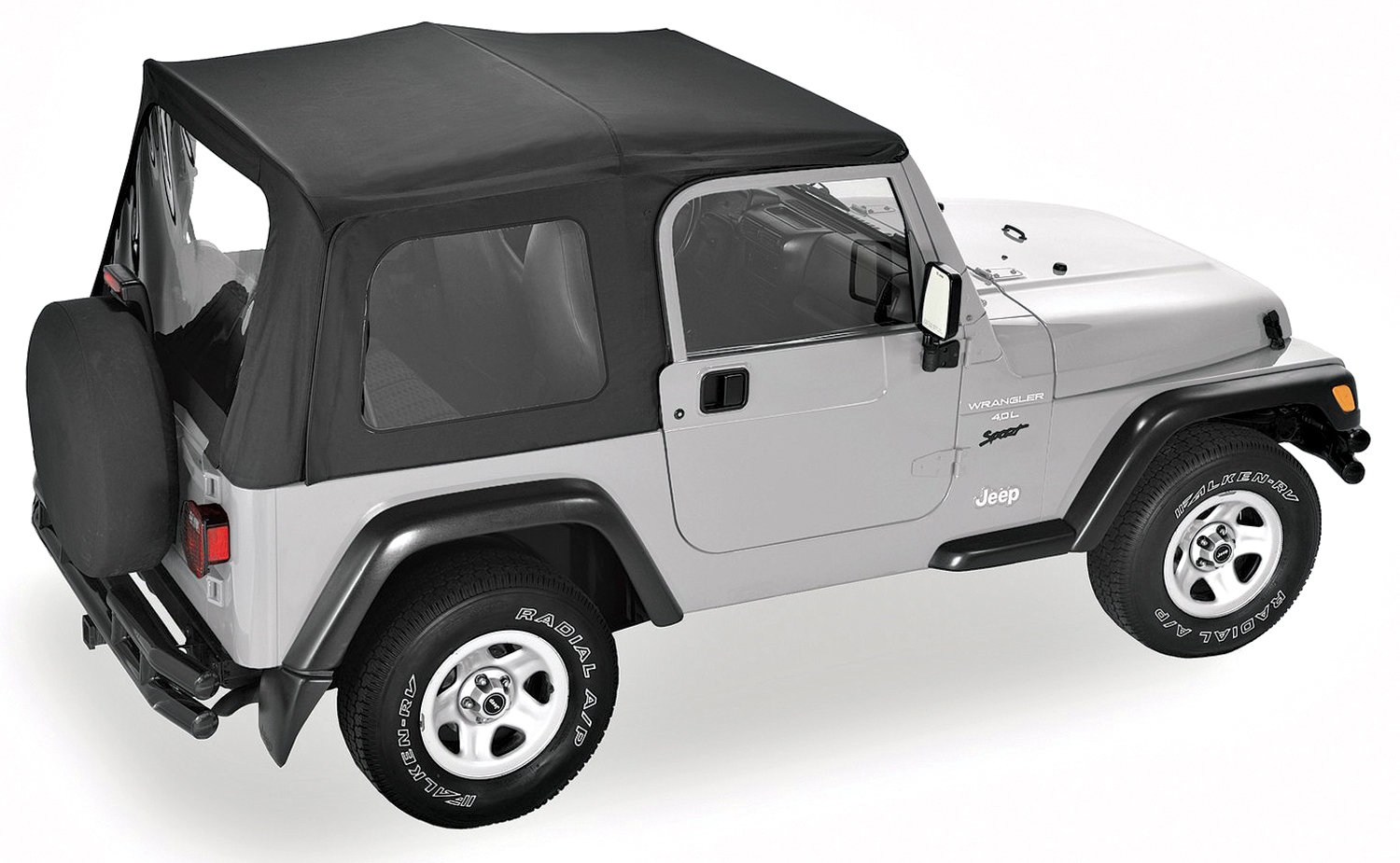 Upper Skins Gray 88-95 Jeep Wrangler YJ Replacement Soft Top 