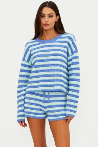 beach sweater SAPHIRE SEA STRIPE