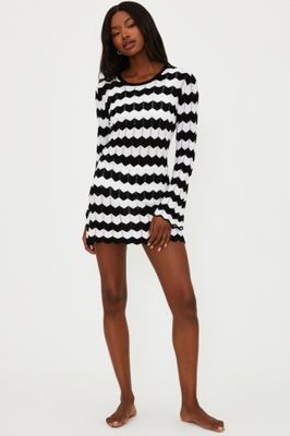 LIBBI DRESS - Black and White Knit Dress