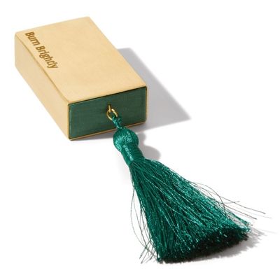 Merriment Brass Matchbox with Evergreen Tassel