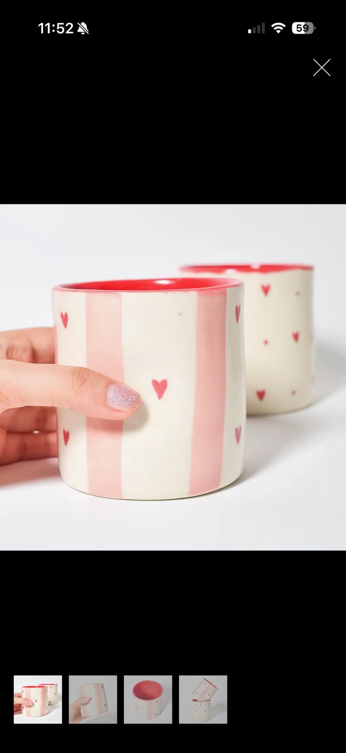 ceramic tumbler hearts