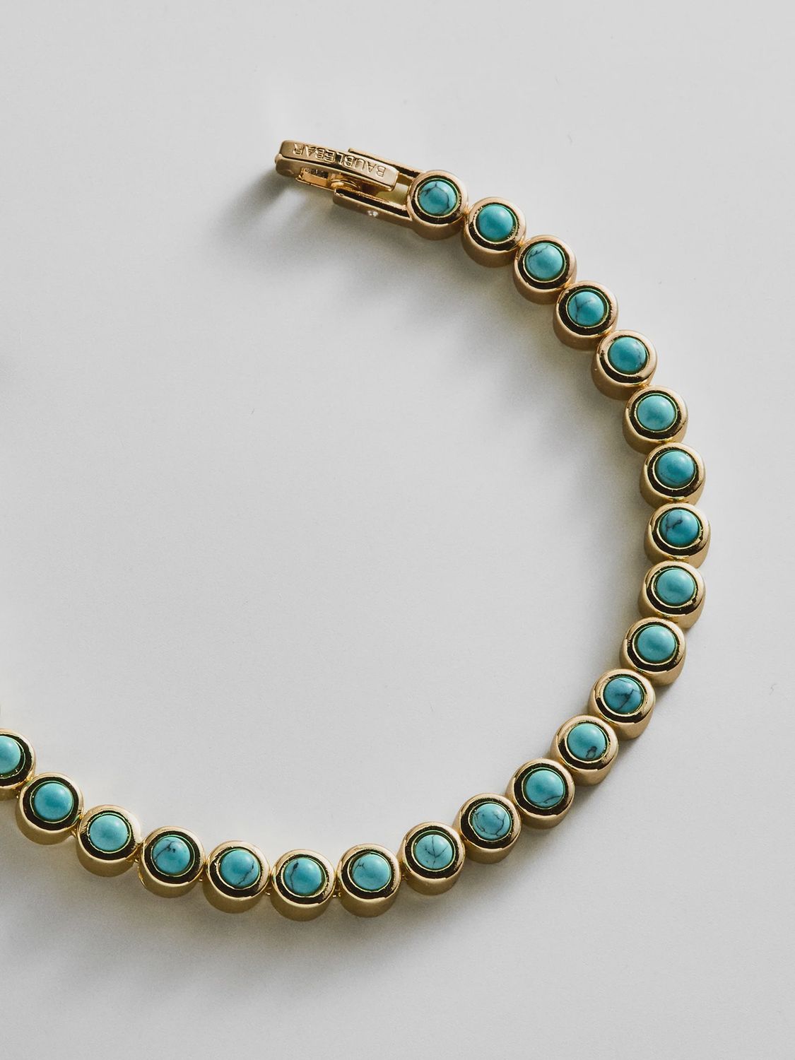 nina semi precious bracelet - gold turquoise