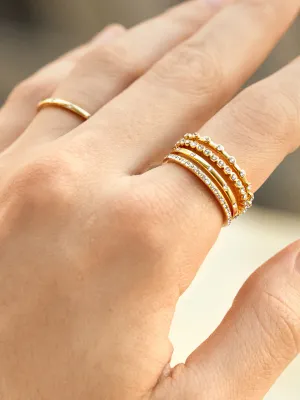 Morgan Stackable Ring Set - Gold/Pave