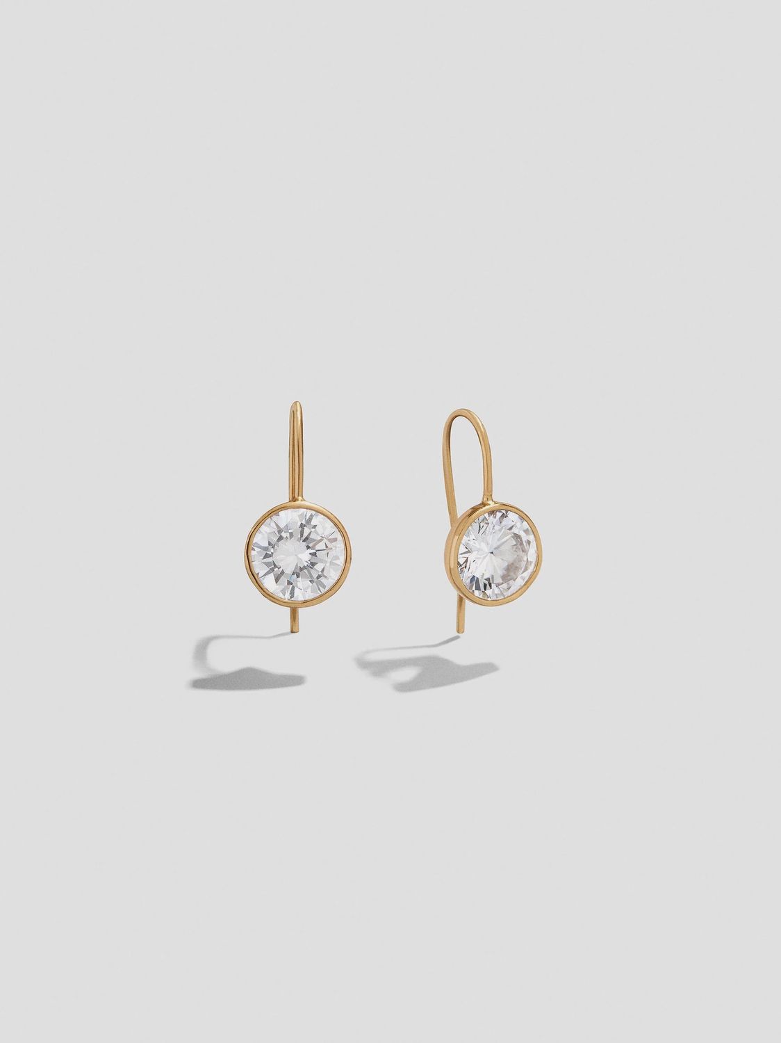 Fallon 18K Gold Bezel earring 8mm stone