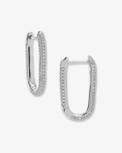 Carrie Pave Chain Huggies