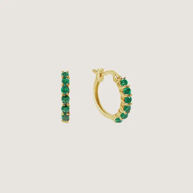 Karma Hoop Earrings - Emerald