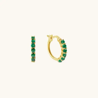 Karma Hoop Earrings - Emerald