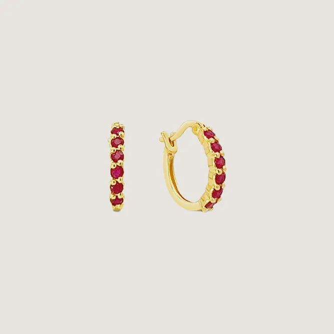 Karma Hoop Earrings - Ruby