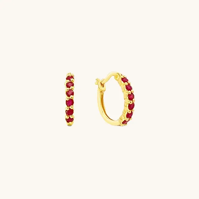 Karma Hoop Earrings - Ruby