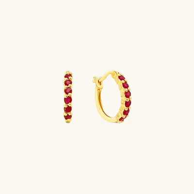 Karma Hoop Earrings - Ruby
