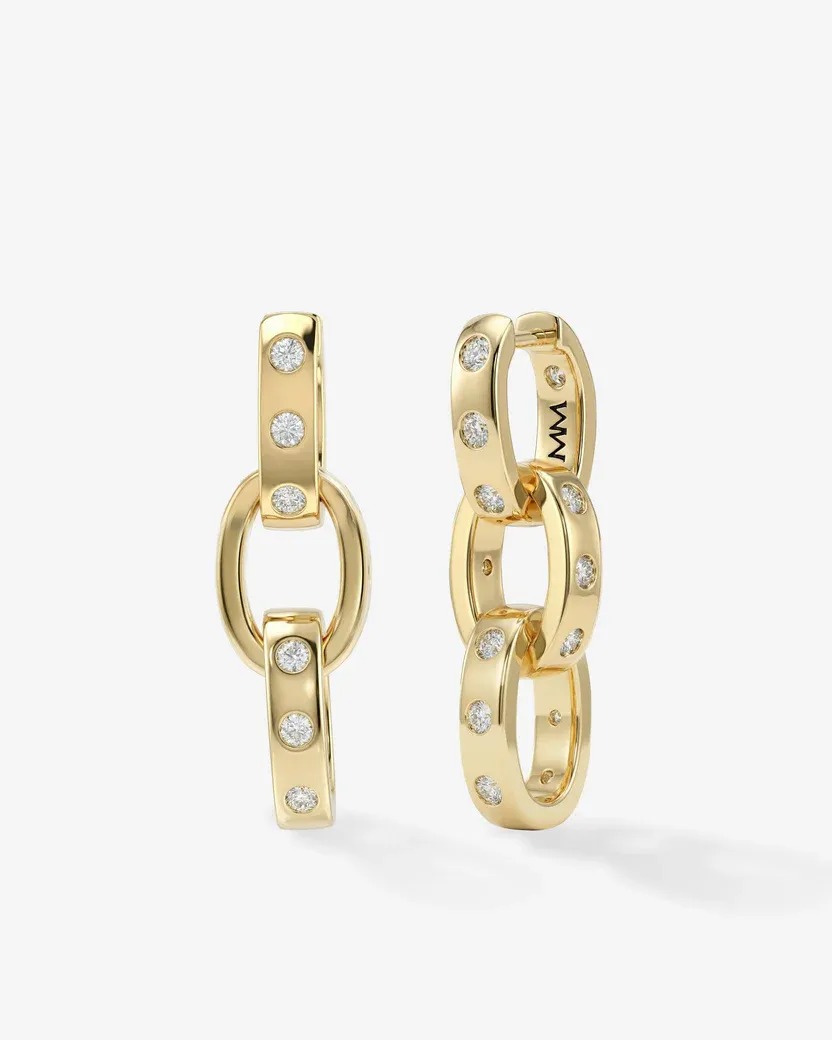 Ashley Chain Gold Statement Earrings