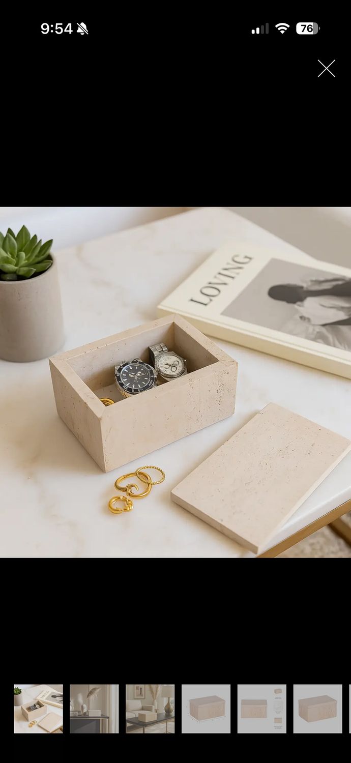 travertine rectangular box