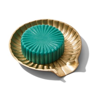 Velvet Pear Gilded Bar Soap with Brass Dish