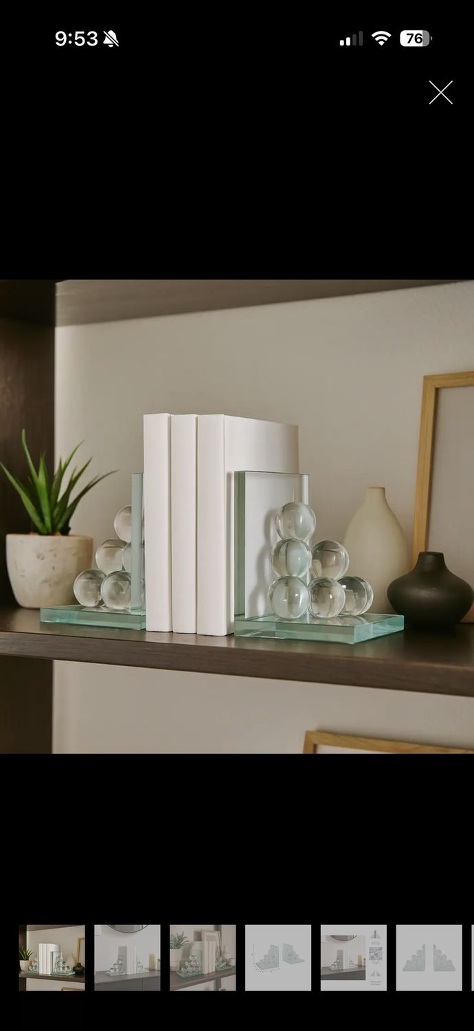 Bookends set of 2 - celar crystal