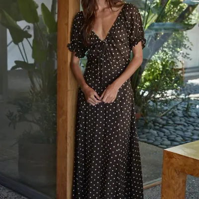 Satin rayon Polka Dot dress