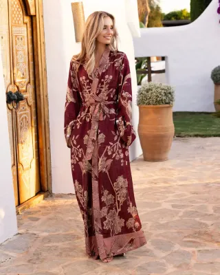 Wineberry Dream Bohemian Kaftan Dress