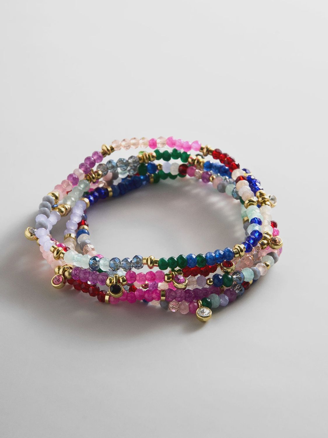 indya semi -precious layered bracelet set- Dark