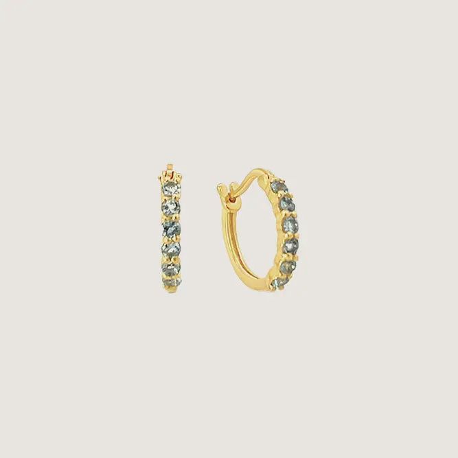 Karma Hoop Earrings - Aquamarine