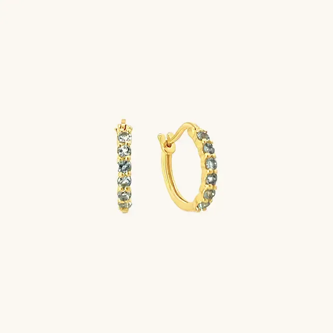 Karma Hoop Earrings - Aquamarine