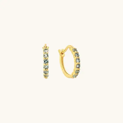 Karma Hoop Earrings - Aquamarine