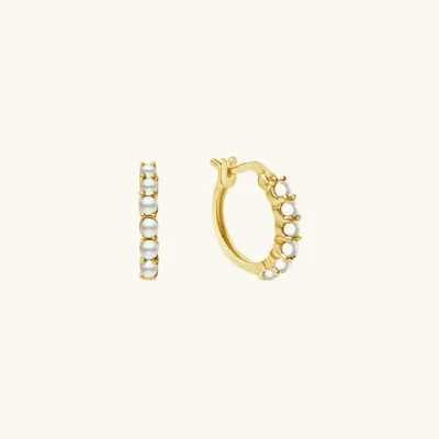 Karma Hoop Earrings - Pearl
