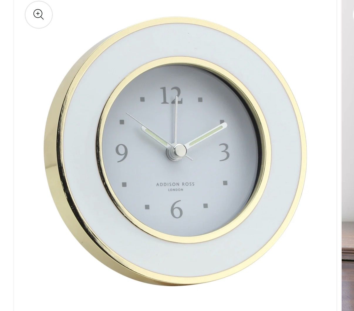 Alarm Clock White and Gold