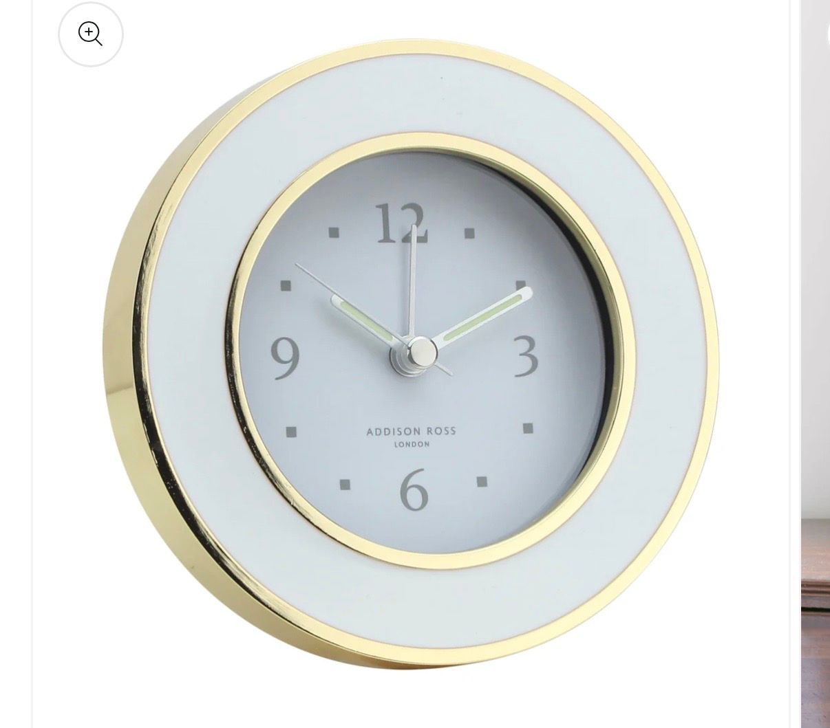 Alarm Clock White and Gold