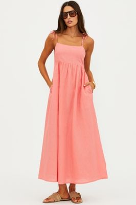 valory maxi dress CORAL SEA LINEN