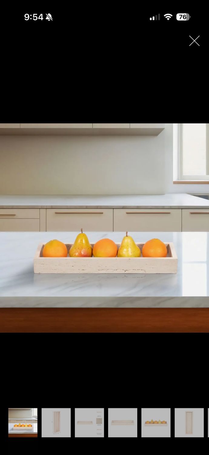 decorative tray - tan travertine