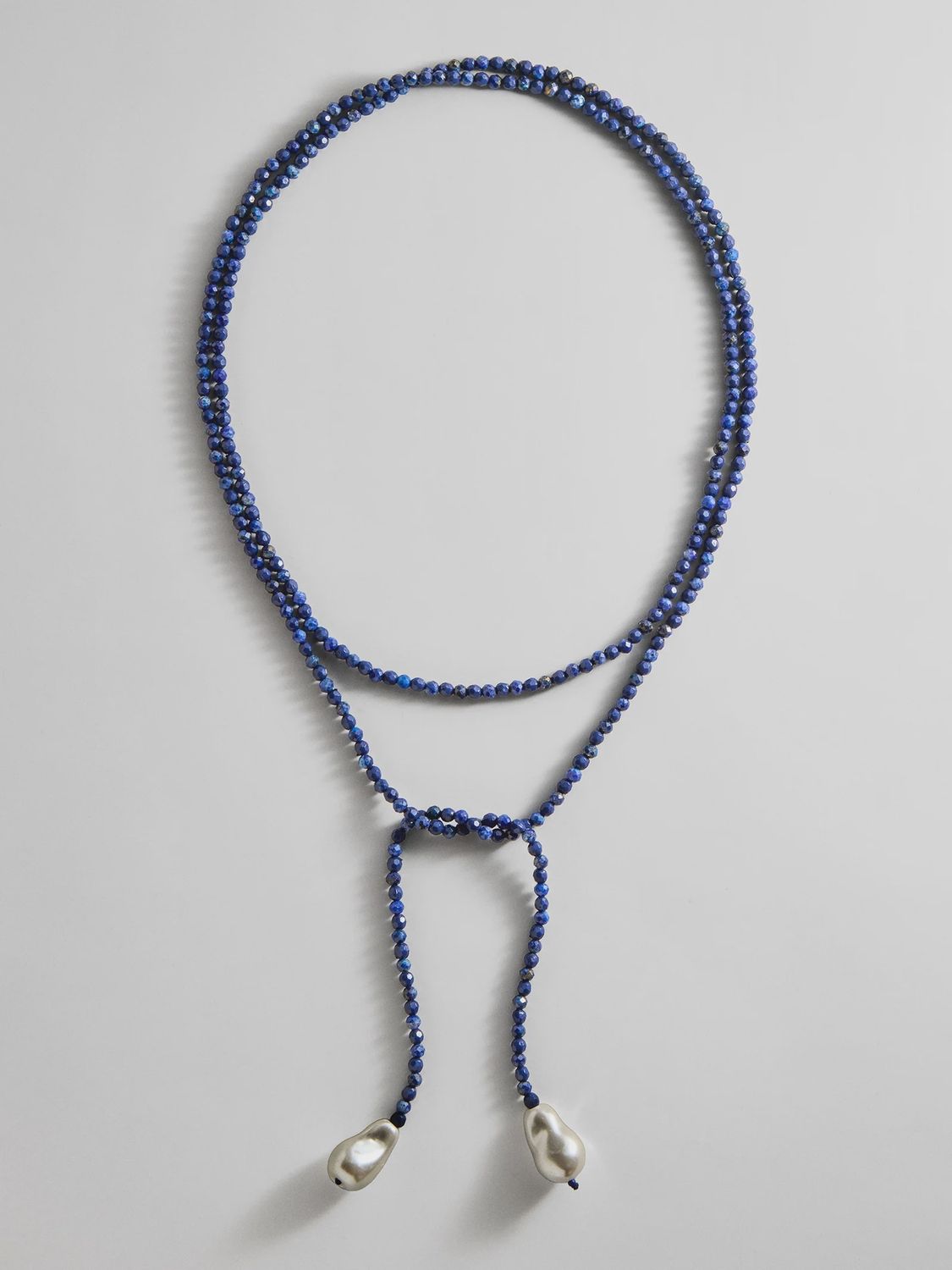 Semi precious pearl wrap necklace