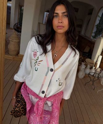 Cream Western Martha Cardigan