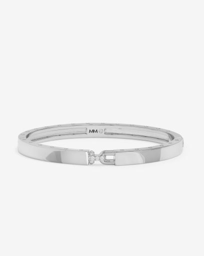 Ashley Lock Cuff 6mm silver, Size: 7