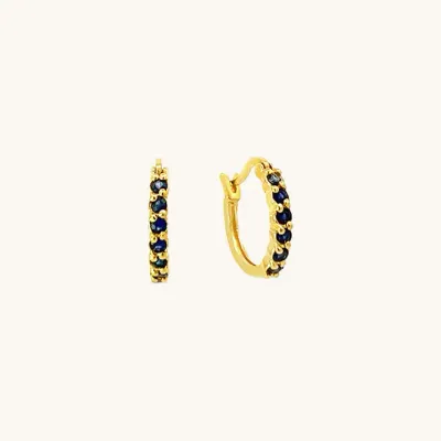 Karma Hoop Earrings - Blue Sapphire