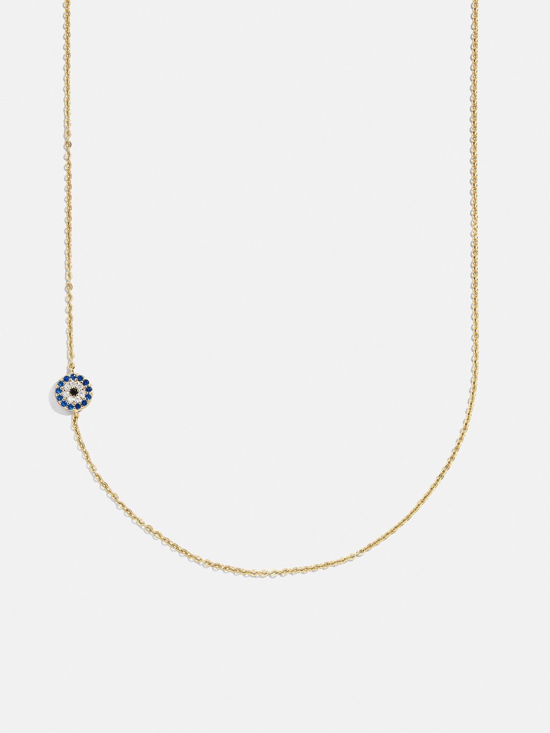 18K Gold Asymmetrical Evil Eye Necklace