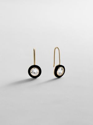 Fallon 14K Gold Semi-Precious Earrings - Onyx