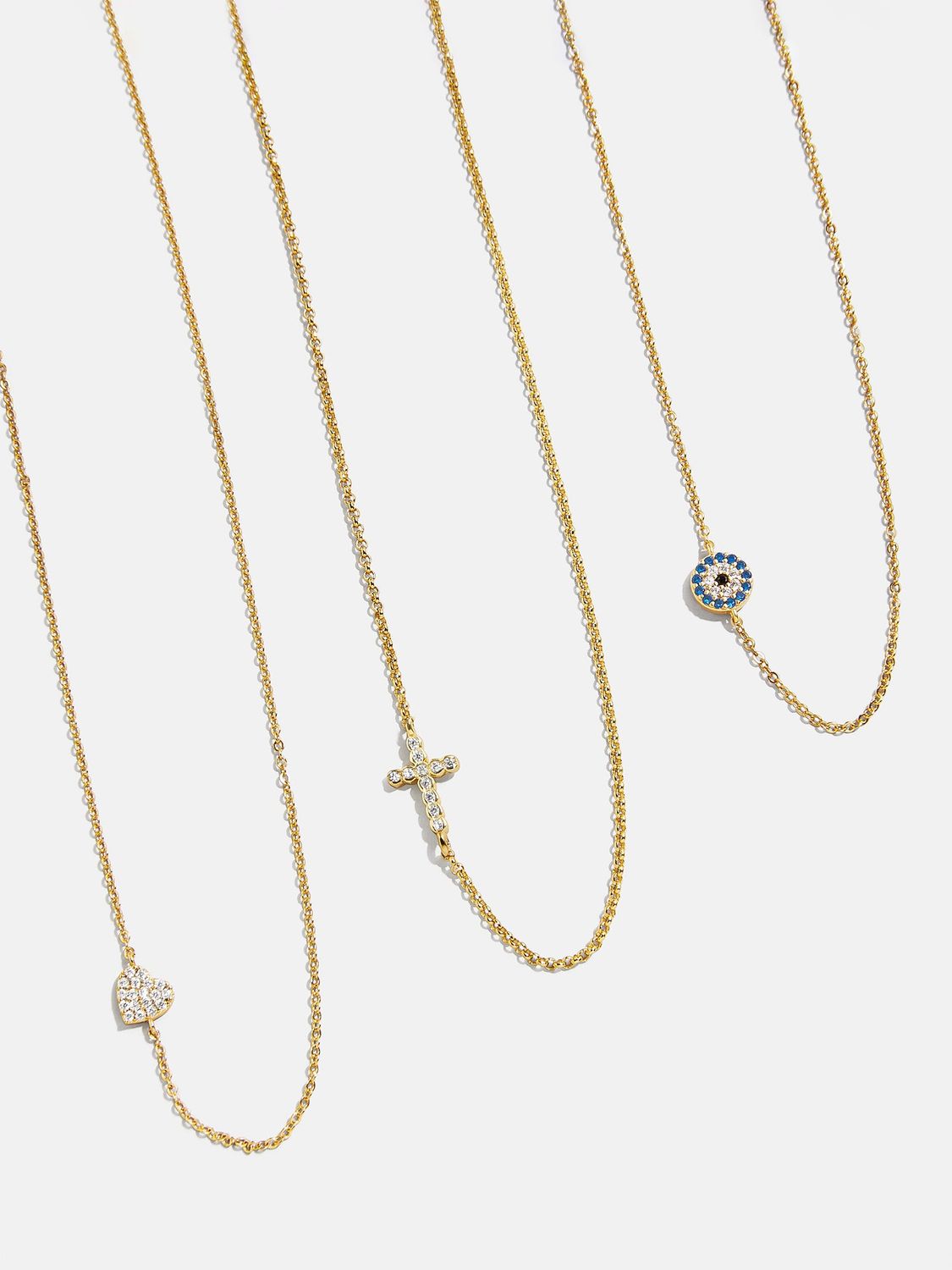 18K Gold Asymmetrical Cross Necklace