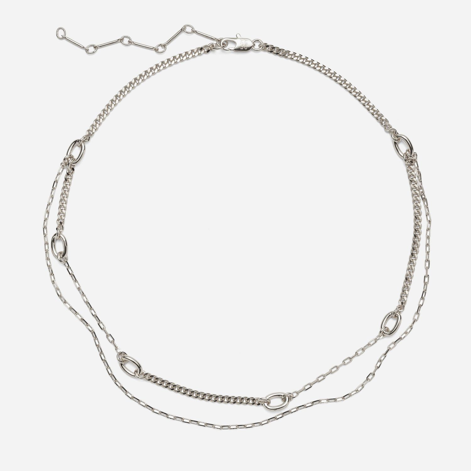 Dual Chain Necklace - Silver