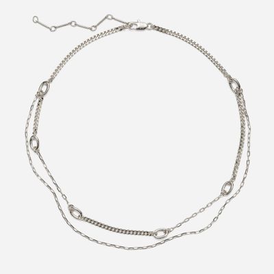 Dual Chain Necklace - Silver