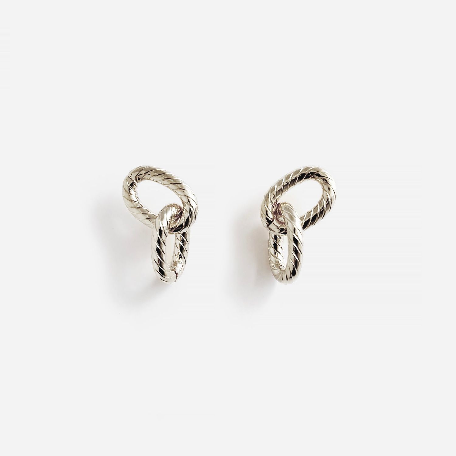 Text Earring - Silver