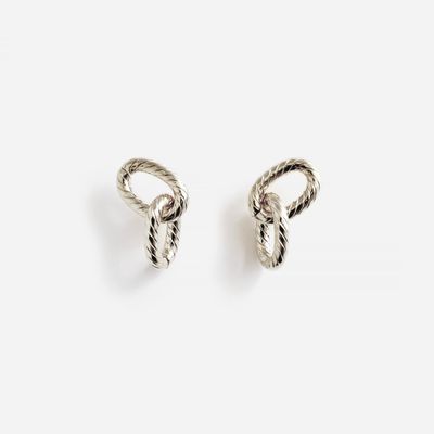 Text Earring - Silver