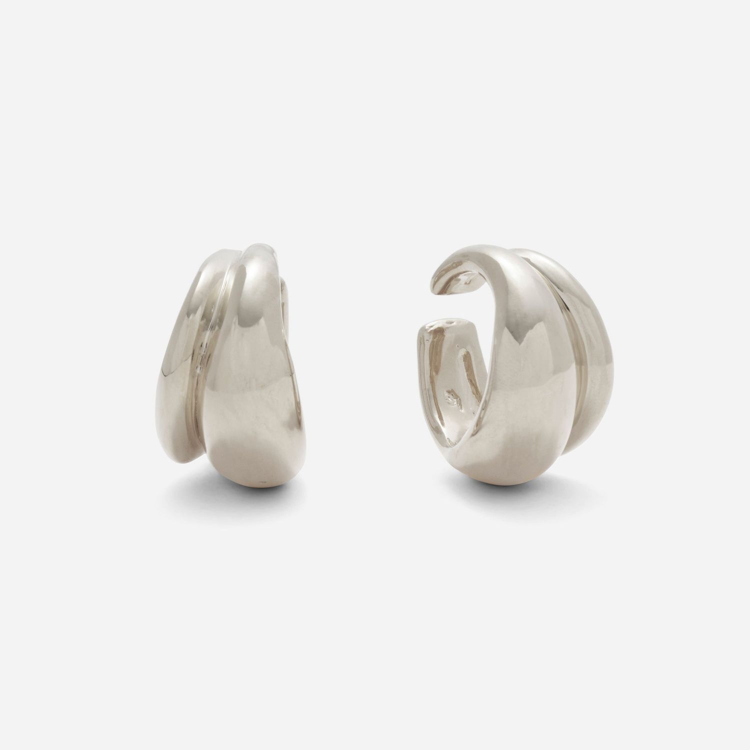 Double Bubble Ear Cuffs - Silver