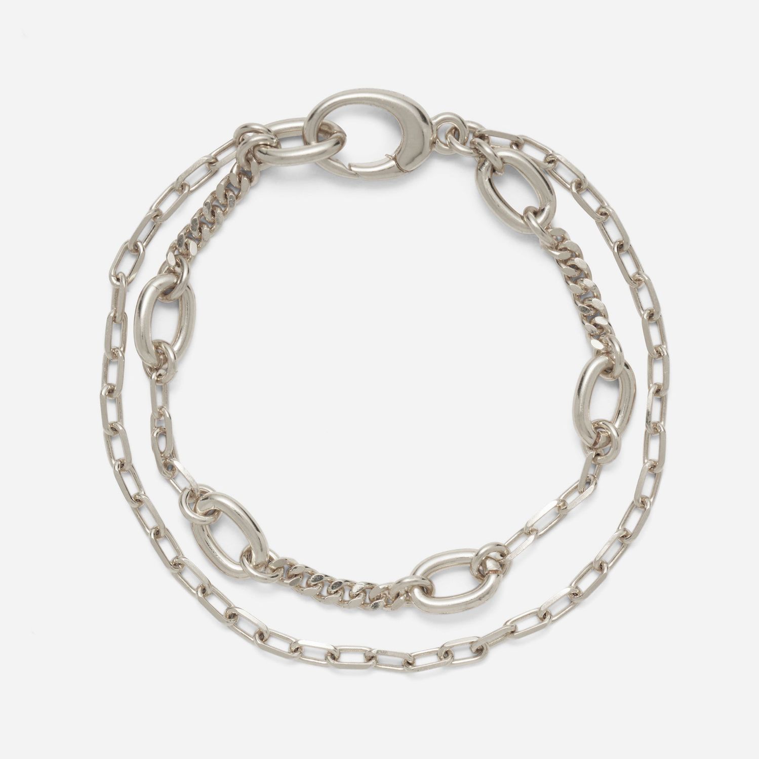 Dual Chain Bracelet - Silver