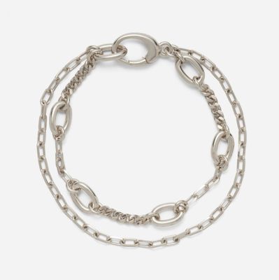 Dual Chain Bracelet - Silver