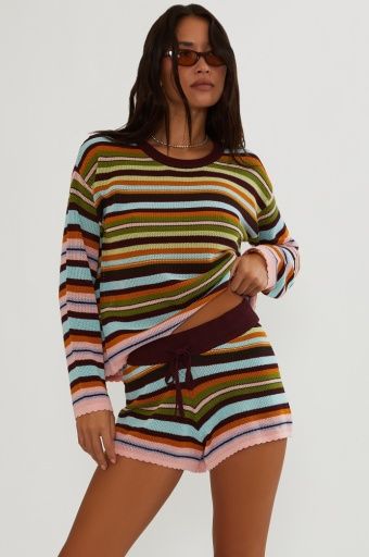 beach sweater brown, Size: S